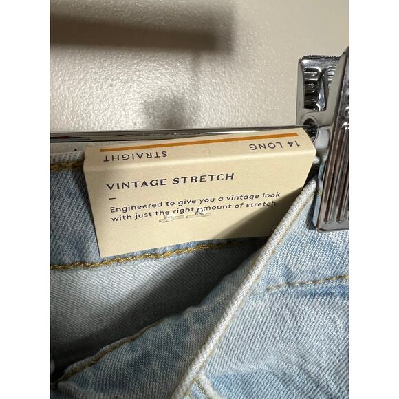 NWT Universal Thread Straight Leg Vintage Stretch High Rise Jeans 14 Long Tall - Picture 6 of 10